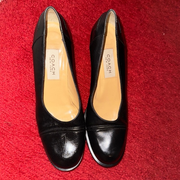Coach Black Leather Heels - Picture 1 of 5